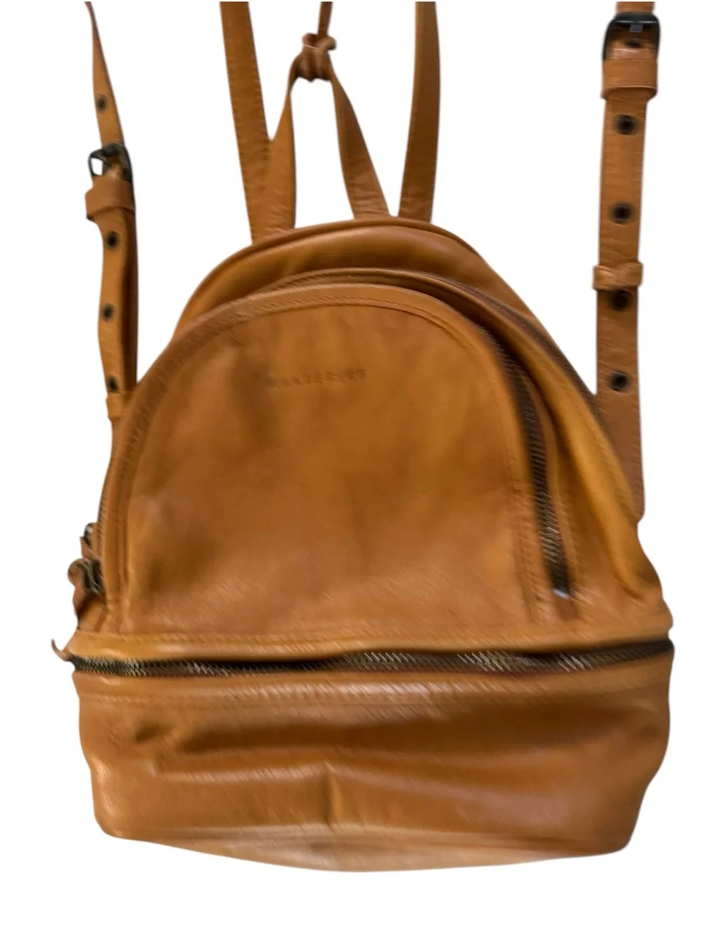 Wanderers Pozzuoli backpack + mini coin pouch tan leather excellent #NE252